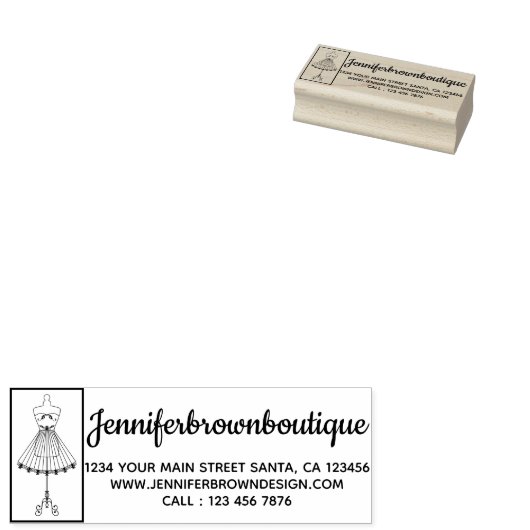 Mannequin Tailor Sewing Mode Dress Rubberstempel (Gestempeld)