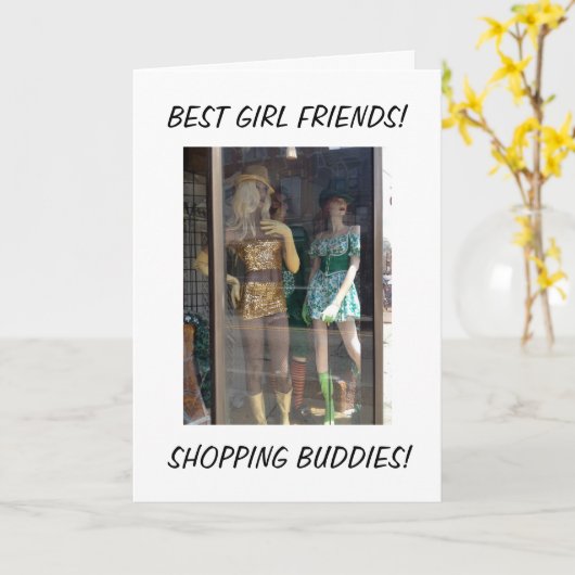 MANNEQUINS - BESTE VRIENDEN/SCHEEPSVRIENDEN BIRTHD KAART (Gele Bloem)