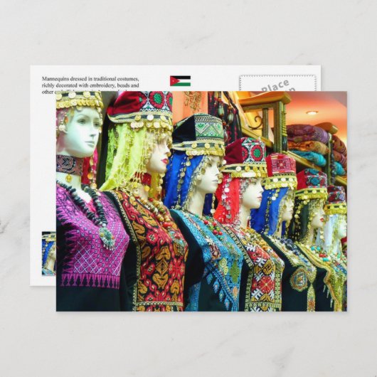 Mannequins in traditionele kostuums, Amman, Jordan Briefkaart (Voorkant / Achterkant)