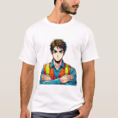 Männer Basic T-Shirt mit Manga-Sicherheitsfachmann (Voorkant)