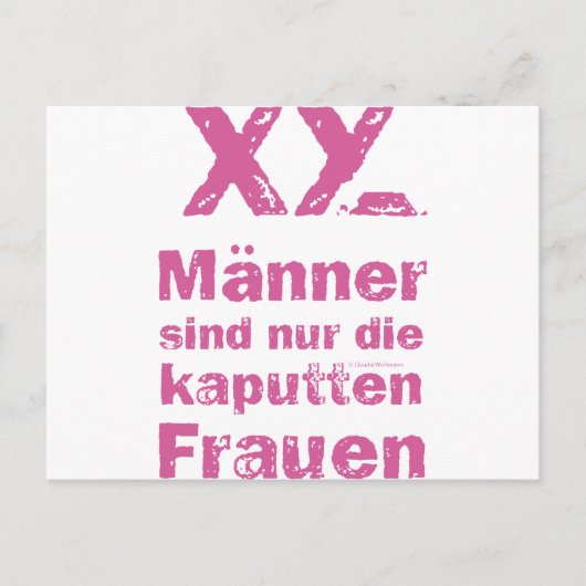 Männer, die kaputten Frauen Briefkaart (Voorkant)
