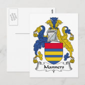 Manners Family Crest Briefkaart (Voorkant / Achterkant)