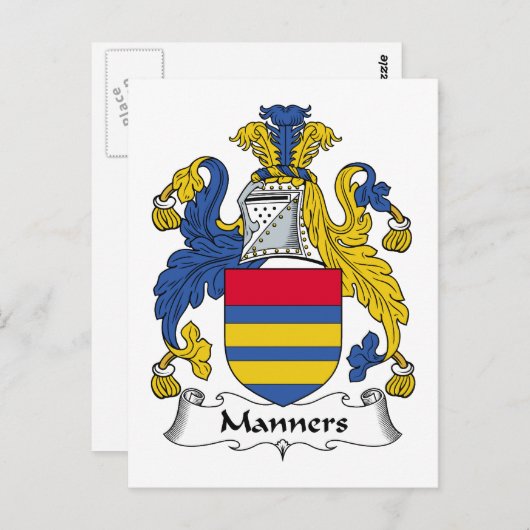 Manners Family Crest Briefkaart (Voorkant / Achterkant)