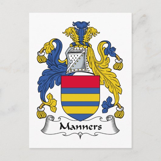 Manners Family Crest Briefkaart (Voorkant)