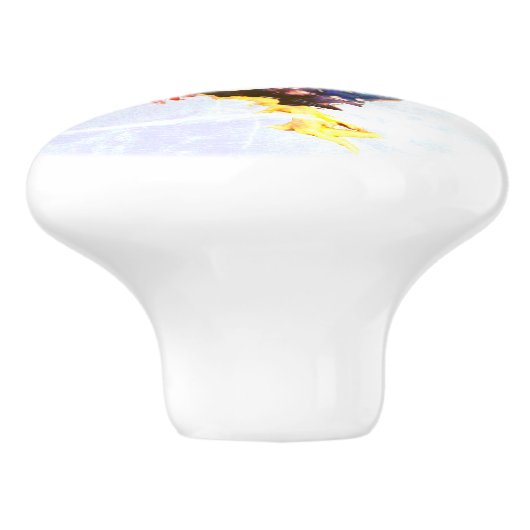 mannetje , rooster keramische knop (Zijkant)