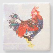 mannetje , rooster stenen onderzetter (Voorkant)