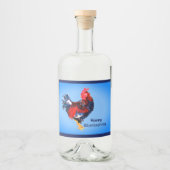 mannetjes galinacous, rooster Gepersonaliseerd Likeurfles Etiket (Voorkant)
