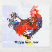 mannetjes galinacous, rooster Gepersonaliseerd Sparkling Wijnetiket (Enkel label)