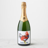 mannetjes galinacous, rooster Gepersonaliseerd Sparkling Wijnetiket (Voorkant)