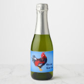 mannetjes galinacous, rooster Gepersonaliseerd Sparkling Wijnetiket (Voorkant)