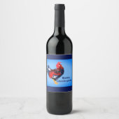mannetjes galinacous, rooster Gepersonaliseerd Wijn Etiket (Voorkant)