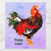 mannetjes galinacous, rooster Gepersonaliseerd Wijn Etiket (Enkel label)