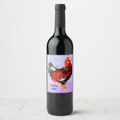 mannetjes galinacous, rooster Gepersonaliseerd Wijn Etiket (Voorkant)