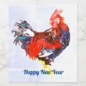 mannetjes galinacous, rooster Gepersonaliseerd Wijn Etiket (Enkel label)