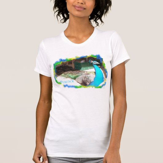Mannetjes Pauw Zonnend T-shirt (Voorkant)
