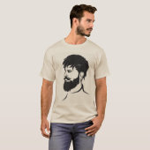 mannetjesfiguur met baard t-shirt (Voorkant volledig)