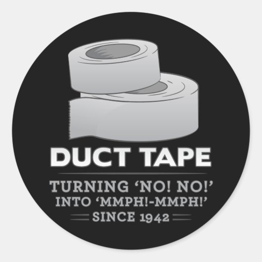 mannetjestape - nee! nee! mmph! mmph! grappig! ronde sticker (Voorkant)