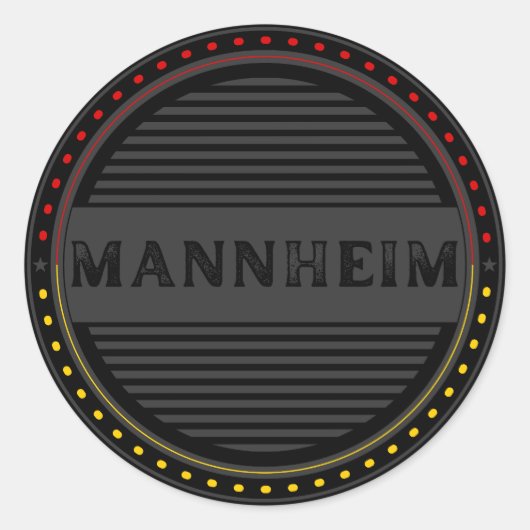 Mannheim City Pride Embleem – Duitse identiteit Ronde Sticker (Voorkant)