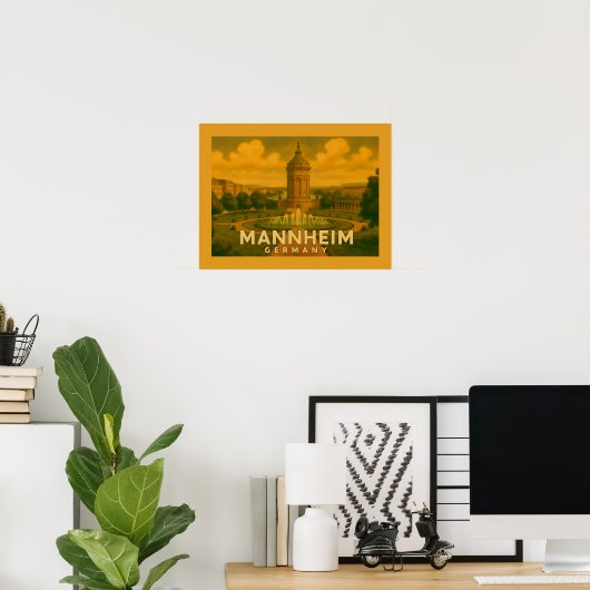 Mannheim Duitsland Stad Kunst Poster (Thuiskantoor)