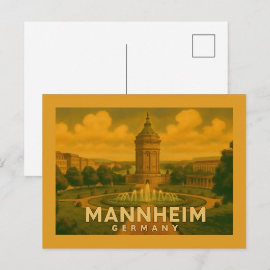 Mannheim Germany City Art Briefkaart (Voorkant / Achterkant)
