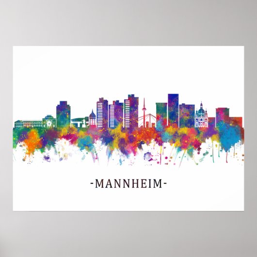 Mannheim Germany Skyline Poster (Voorkant)
