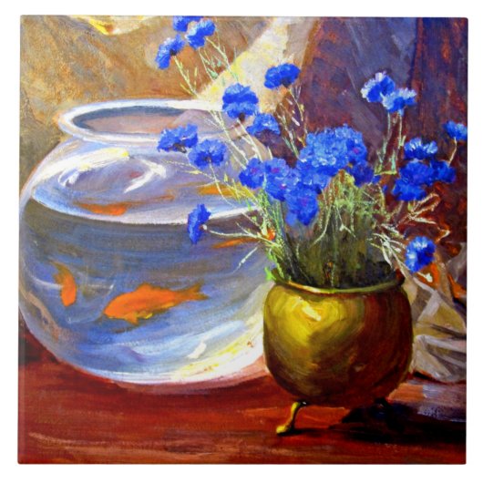 Mannheim - Goldfish Bowl en Flowers Tegeltje (Voorkant)