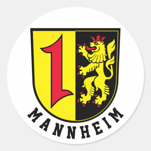Mannheim jas Arms Ronde Sticker (Voorkant)