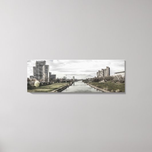 Mannheim Neckar (Neckarpromenade) Canvas Afdruk (Voorkant)