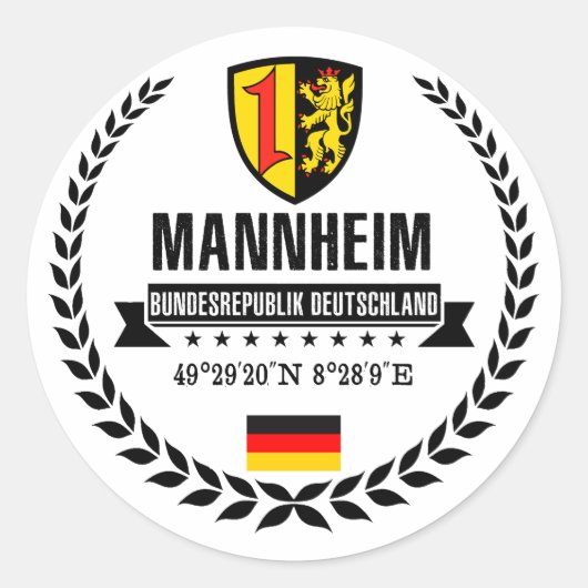 Mannheim Ronde Sticker (Voorkant)