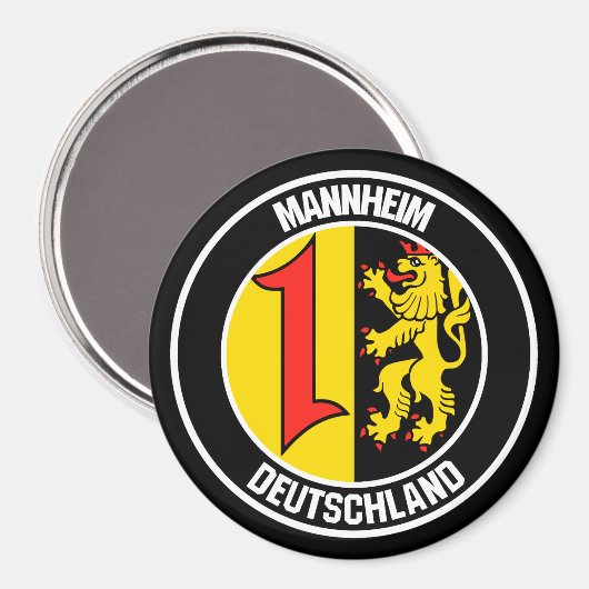 Mannheim Round Emblem Magneet (Voorkant / Achterkant)