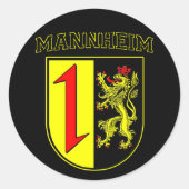 Mannheim Wappen/Crest Ronde Sticker (Voorkant)