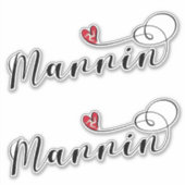 Mannin, Isle of Man Flag Heart, Mann Sticker (Voorkant)