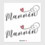 Mannin, Isle of Man Flag Heart, Mann Sticker (Vel)