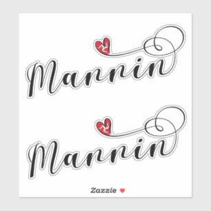 Mannin, Isle of Man Flag Heart, Mann Sticker