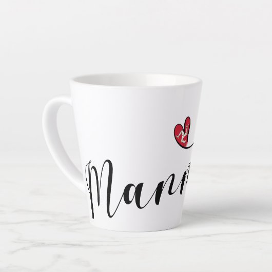 Mannin, Isle of Man Flag Heart, Manx Latte Mok (Linkerhoek)
