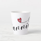 Mannin, Isle of Man Flag Heart, Manx Latte Mok (Voorkant)