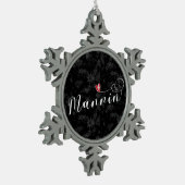 Mannin, Isle of Man Flag Heart, Manx Tin Sneeuwvlok Ornament (Links)