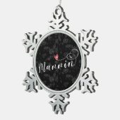 Mannin, Isle of Man Flag Heart, Manx Tin Sneeuwvlok Ornament (Rechts)