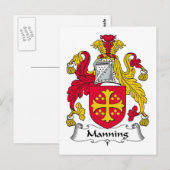 Manning Family Crest Briefkaart (Voorkant / Achterkant)