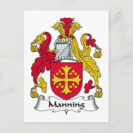 Manning Family Crest Briefkaart (Voorkant)