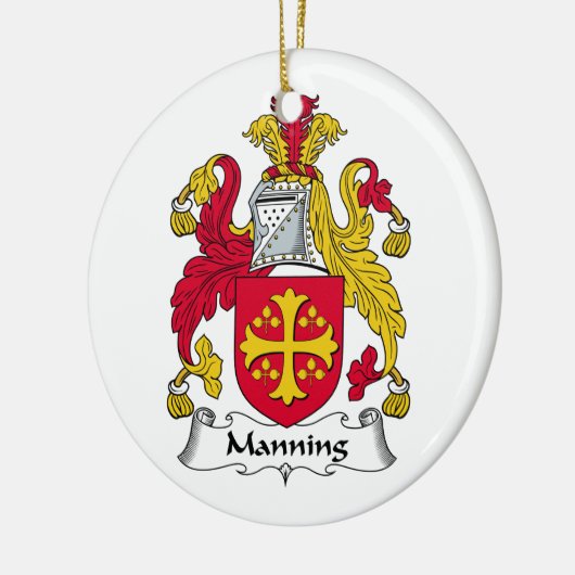 Manning Family Crest Keramisch Ornament (Links)
