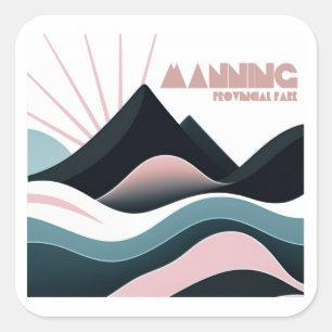 Manning Provincial Park gekleurde heuvels Vierkante Sticker