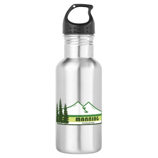 Manning Provincial Park Groene Strepen Waterfles (Voorkant)