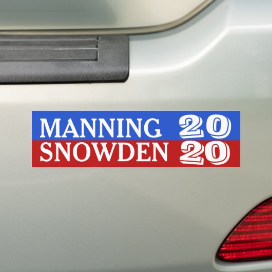 Manning/Snowden 2020 Bumpersticker (Op auto)