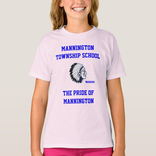 MANNINGTON TOWNSHIP SCHOOL GIRLS RINGER TEE SHIRT (Voorkant)