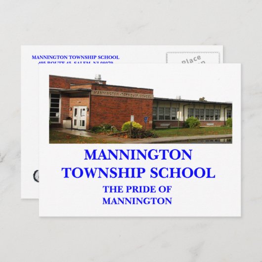 MANNINGTON TOWNSHIP SCHOOL POSTKAART (Voorkant / Achterkant)