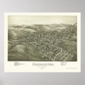 Mannington, WV Panorama Map - 1897 Poster (Voorkant)