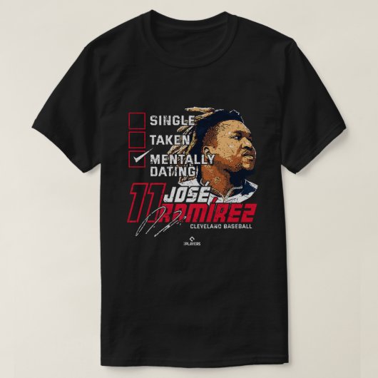 Manny Dating Jose Ramirez Cleveland MLBPA T-shirt (Design voorkant)