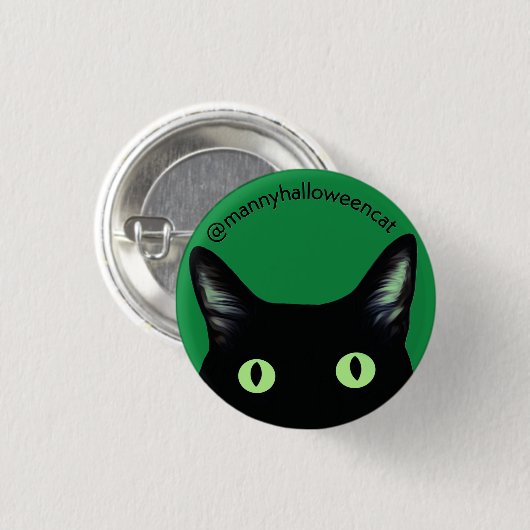 Manny Halloween Kat Knop Ronde Button 3,2 Cm (Voorkant /achterkant)