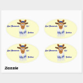 Manny The Moose Head_Bar Moosevah Oy!_personalized Ovale Sticker (Vel)